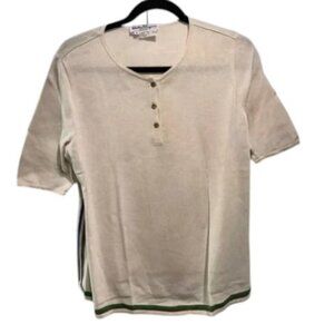 Ferragamo white buttoned short sleeve T-shirt size M